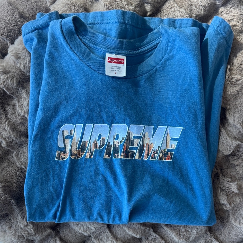 Supreme Vibrant Blue Logo Tee